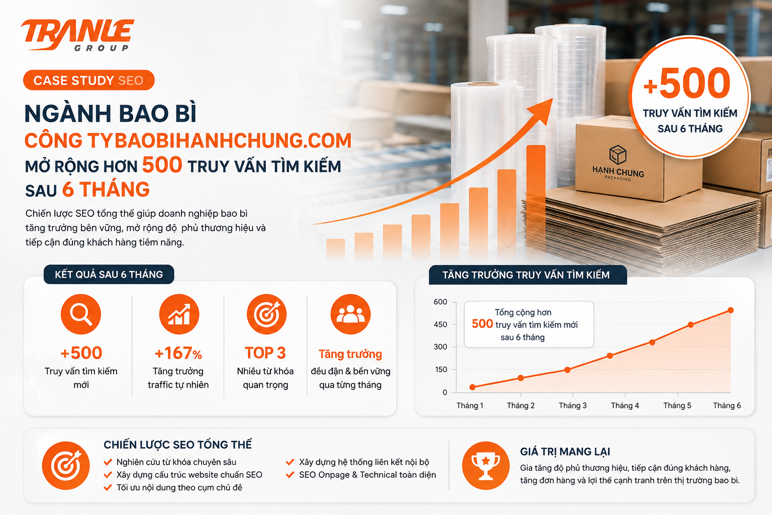 Case Study SEO ngành bao bì, congtybaobihanhchung.com: Mở rộng hơn 500 truy vấn tìm kiếm sau 6 tháng