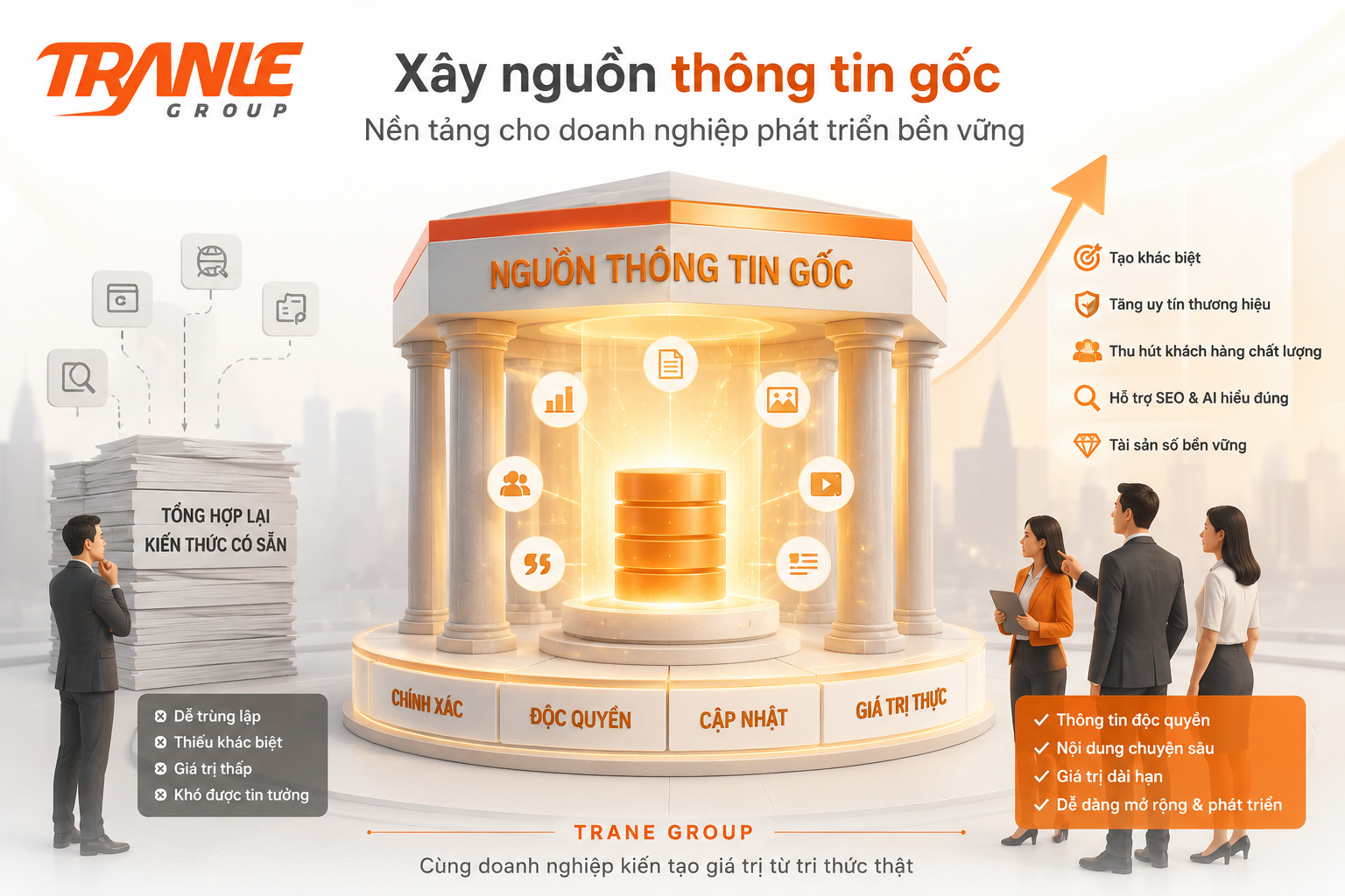 Vì sao doanh nghiệp nên xây “nguồn thông tin gốc” thay vì chỉ tổng hợp lại kiến thức có sẵn?